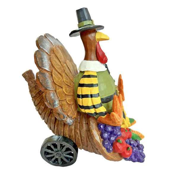 Williraye Studio Turkey Of Plenty Turkey As Pilgrim On Wheels Cornucopia Fall - Picture 4 of 7